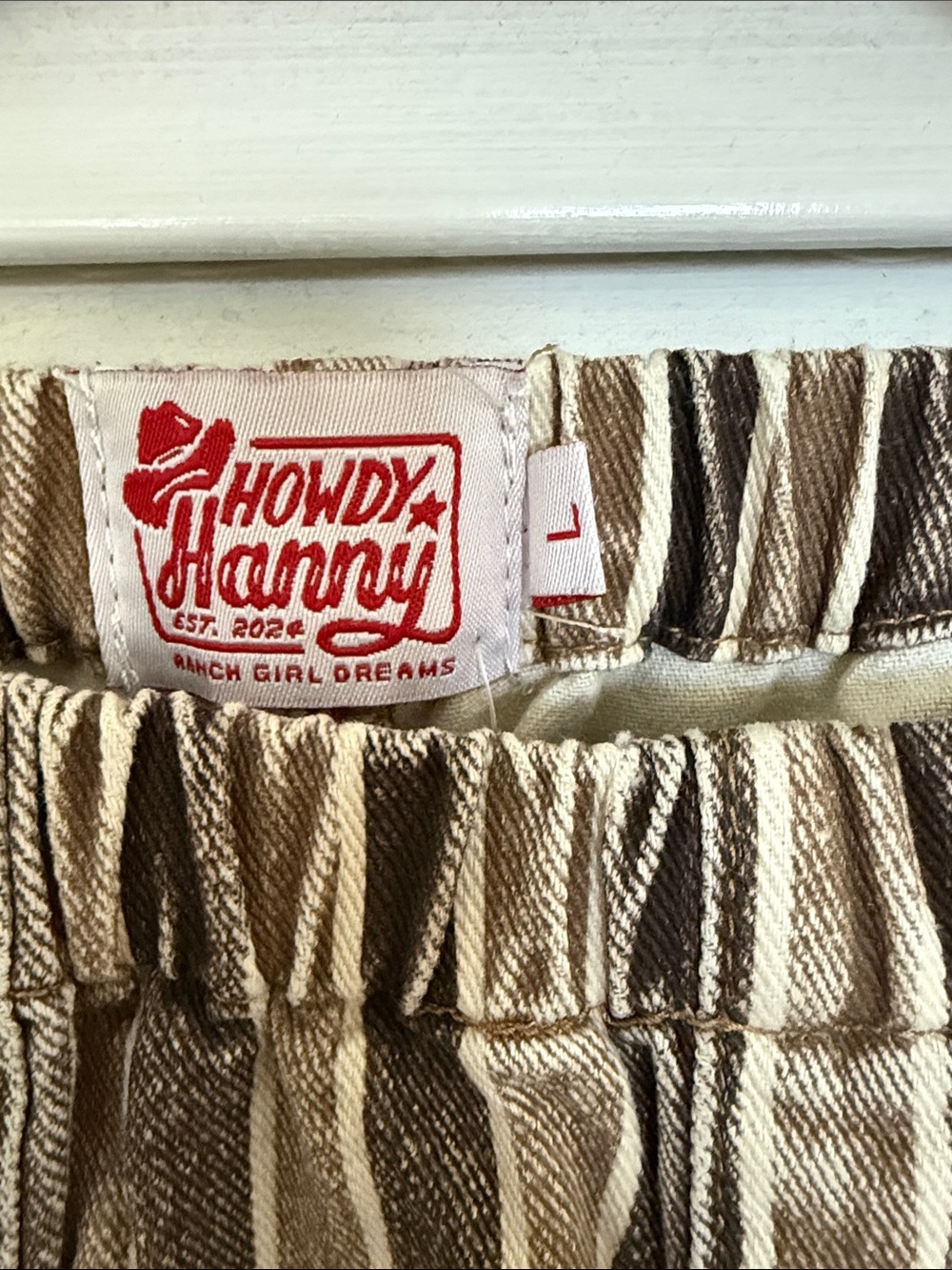 Howdy Hanny Brown & Cream Striped Boot Cut Pants - Picture 2 of 6